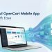 OpenCart mobile app builder dashboard showing Android and iOS app preview